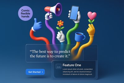 Dynamic 3D Illustration for a Landing Page Design