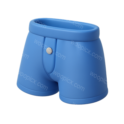 Stylish 3D Icon of Boxer Shorts in Blue Color
