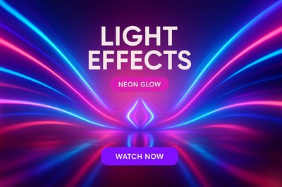 Vibrant Neon Glow Graphic with Light Effects