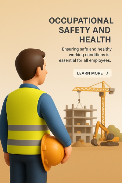 Construction Worker Promoting Safety and Health at Site