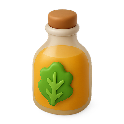 Stylized Bottle with Leaf Design