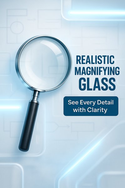 Realistic Magnifying Glass Illustration with Modern Design Elements