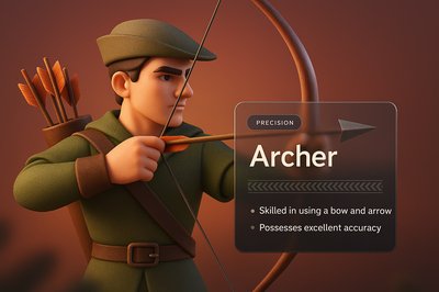 3D Archer Design with Integrated Text Elements