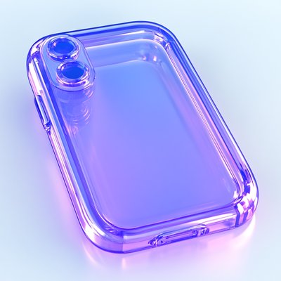 Stylish Transparent Phone Case in Purple Gradient