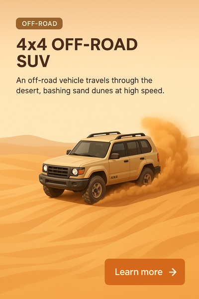 Off-Road SUV Adventure in the Desert Landscape