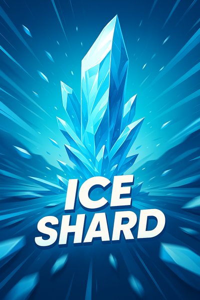 Dynamic Ice Shard Illustration with Bold Typography