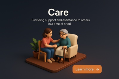 3D Scene Depicting Care and Support in Times of Need