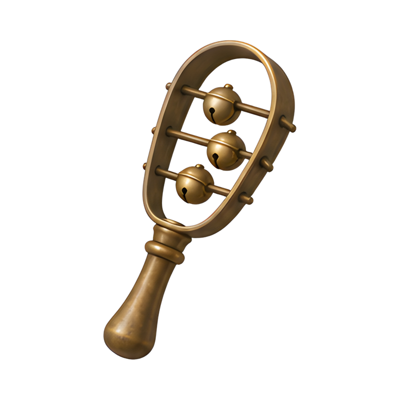 ancient bronze sistrum rattle