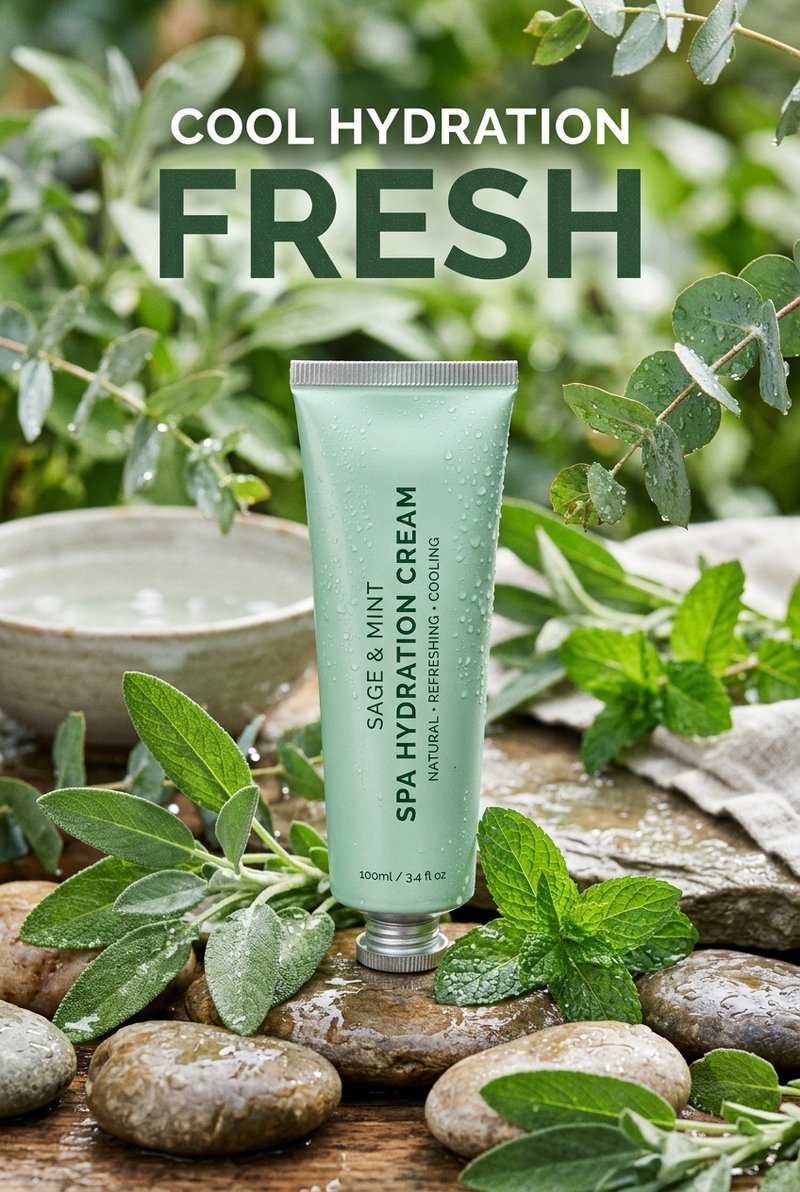 Refreshing mint skincare cream