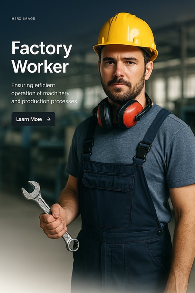Stylish Factory Worker Portrait for Web Design