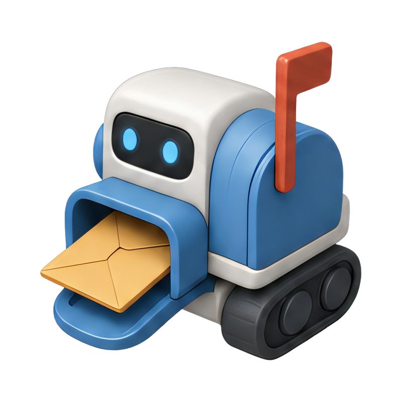 robot mailbox with flag