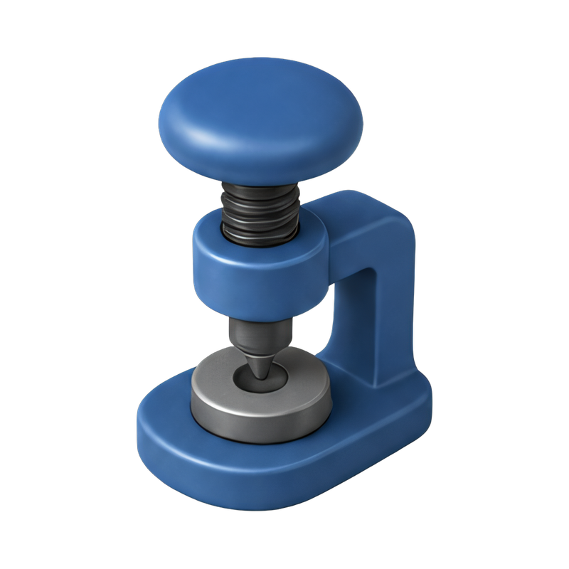 Jeweling tool press in action