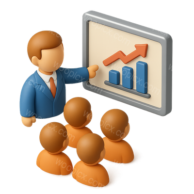3D Icon of Data Presentation with Audience Engagement