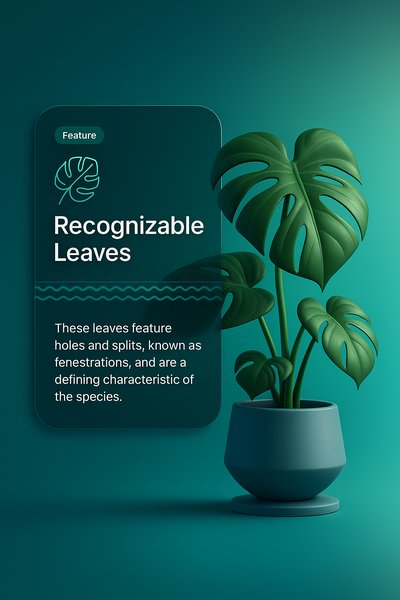 Tropical Monstera Plant in Modern Pot with Design Elements