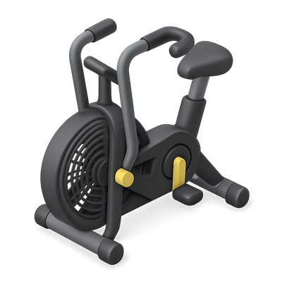 Stylish 3D Exercise Bike Icon for Fitness Enthusiasts