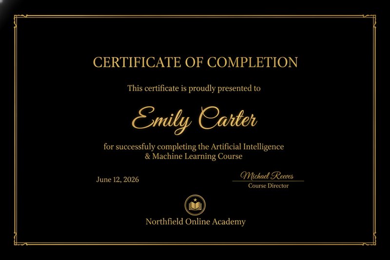 Elegant black and gold certificate