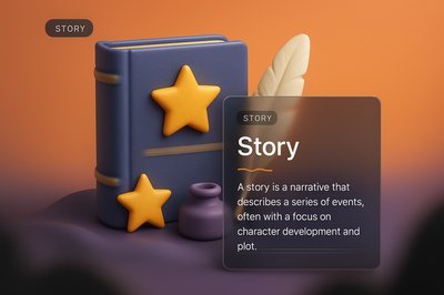 3D Web Page Design with Thematic Elements and Gradient Background