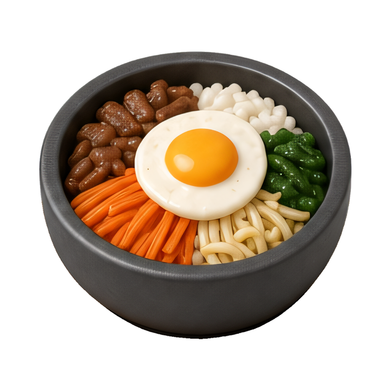 traditional bibimbap in stone pot
