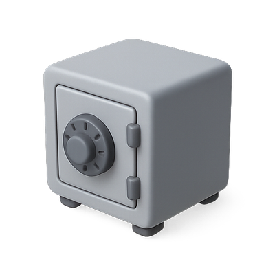 3D Render of a Gray Safe with Dial Lock