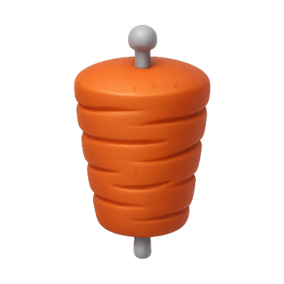 Stylized Orange Toy Gyro with Smooth Design