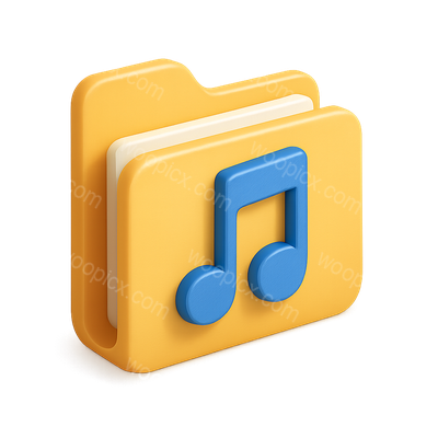 Stylish 3D Music Folder Icon for Digital Files