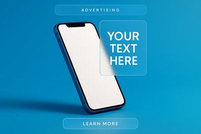 Modern Blue Phone Advertisement with Clean Design
