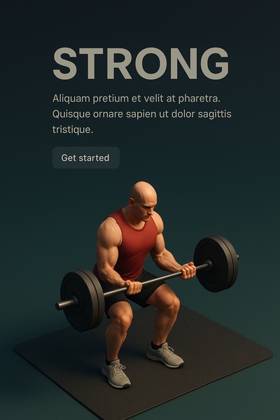 Strong 3D Scene with Realistic Weightlifting Figure