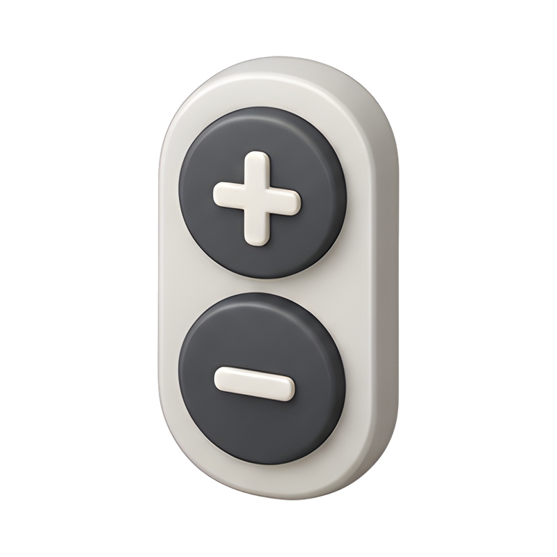 Quantity stepper control buttons