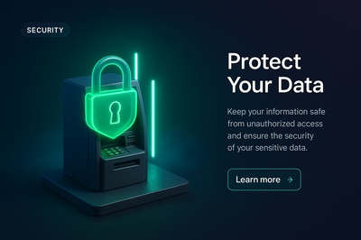 Neon Foggy Scene with Security Theme in 3D Design