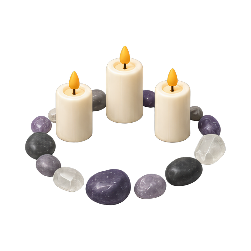 mystical candle circle setup
