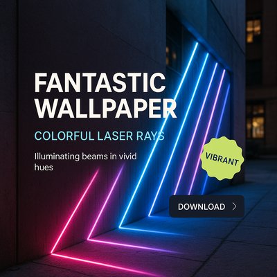 Vibrant Neon Symphony with Colorful Laser Rays