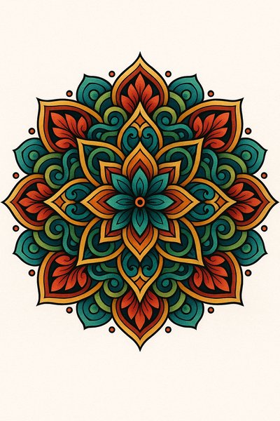 Intricate Mandala Design with Vibrant Colors