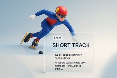 3D Illustration of Short Track Speed Skating with Transparent Effects