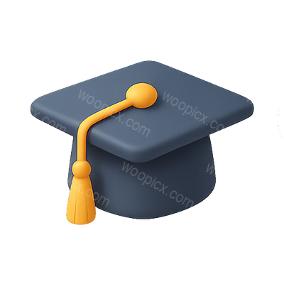 3D Graduation Cap Emoji Symbolizing Achievement