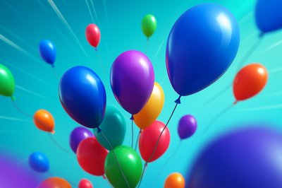 Vibrant Colorful Balloons Against a Smooth Gradient Background