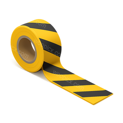 3D Yellow Crime Scene Tape Icon in Isometric View