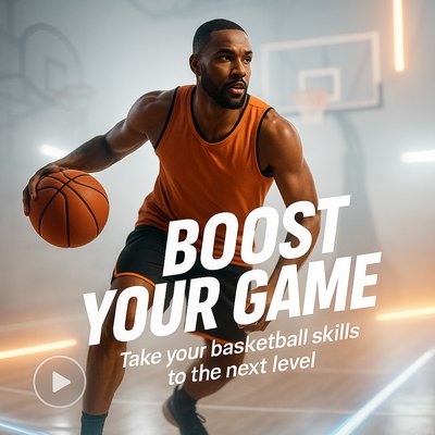 Dynamic Basketball Training Promotional Graphic