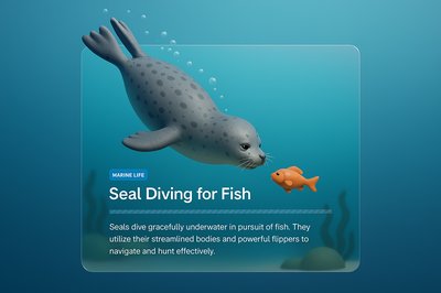 Seal Diving Underwater for Fish Exploration