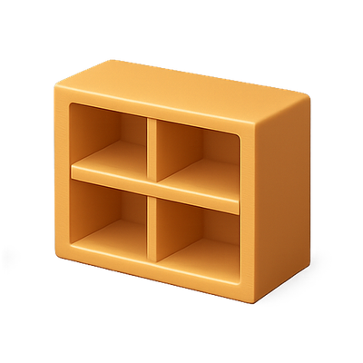 Modern Minimalist Storage Shelf in Warm Tone
