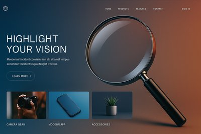 Landing Page Design for Shanghai Ballet with Magnifying Glass