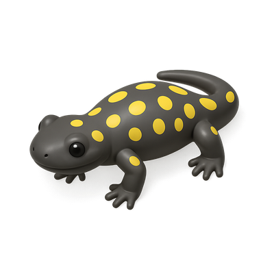 3D Spotted Salamander Icon in Isometric View