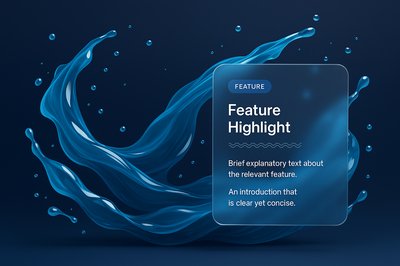Dynamic 3D Abstract Water Waves Illustration on Dark Background