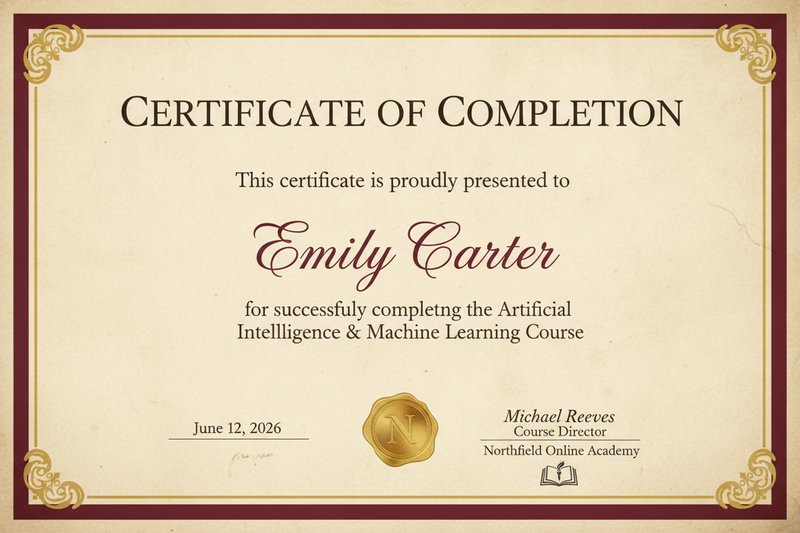 Elegant certificate of completion
