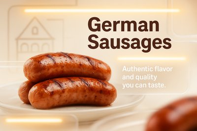 Promotional Image for German Sausages Featuring Grilled Appearance