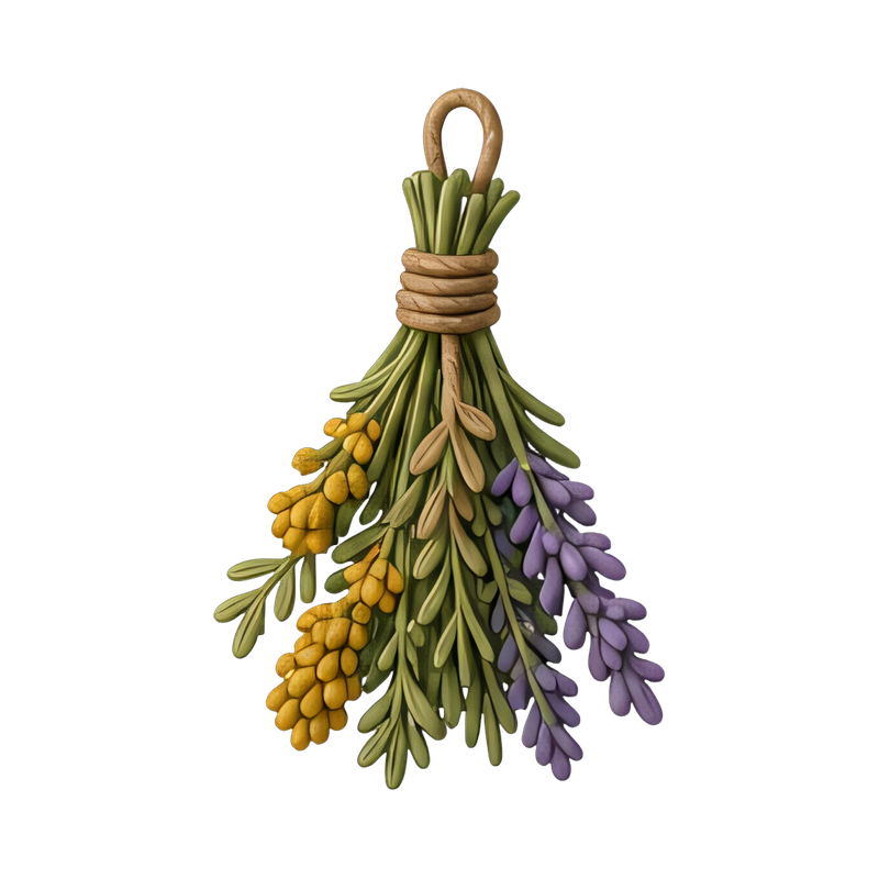 hanging dried herbs bundle
