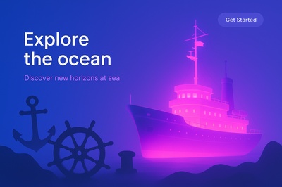 Fluorescent Glow of a Ship at Sea