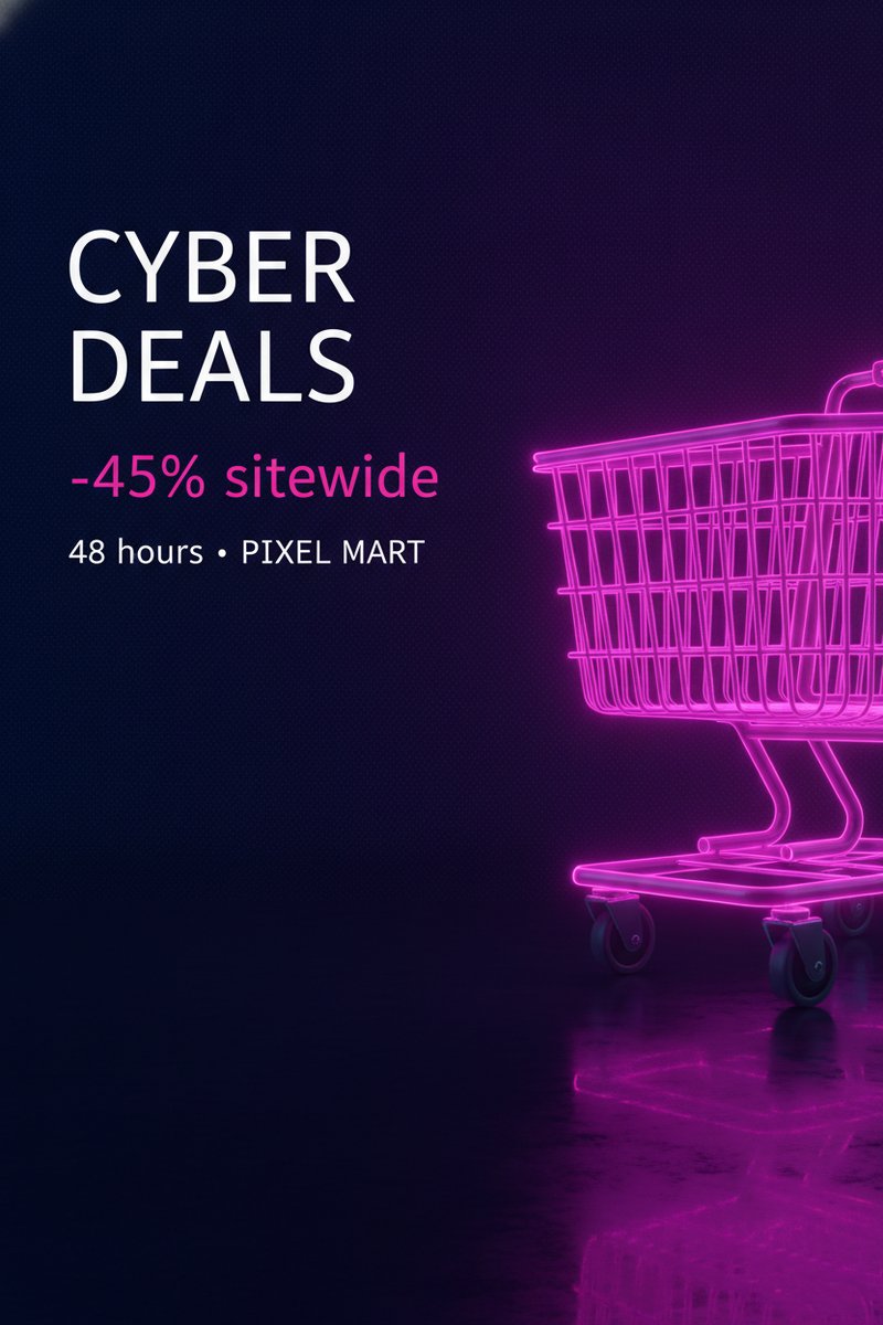 Cyber deals shopping cart banner