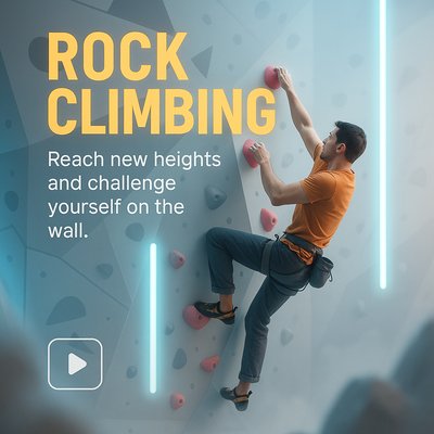 Dynamic Rock Climbing Promotional Graphic