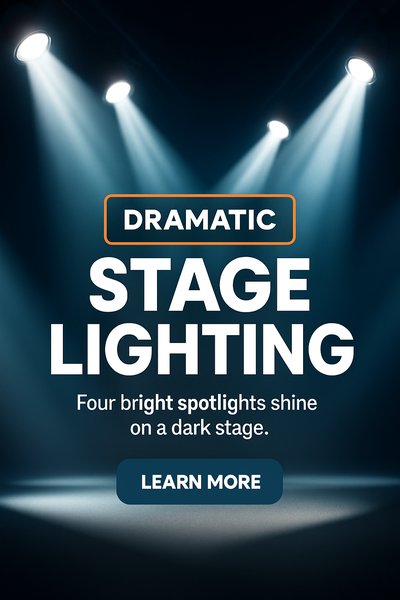 Dramatic Stage Lighting with Bright Spotlights