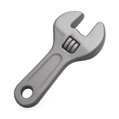Realistic Adjustable Wrench on a Transparent Background
